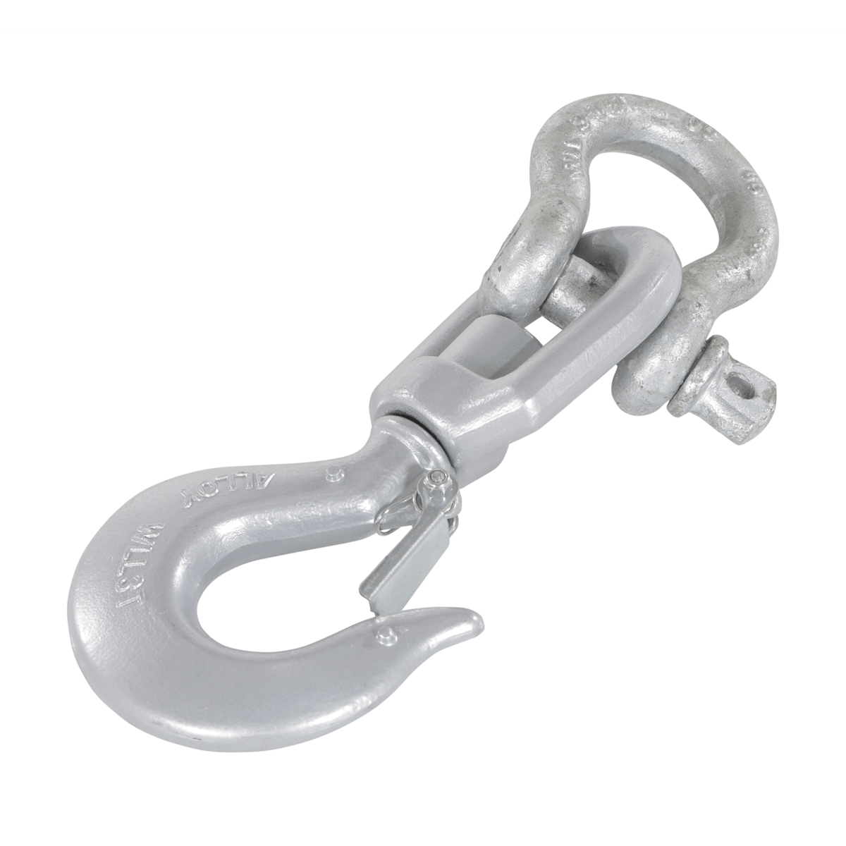 Vestil Steel Swivel Hook with Shackle 6000 Lb. Capacity Silver HOOK-S-6
