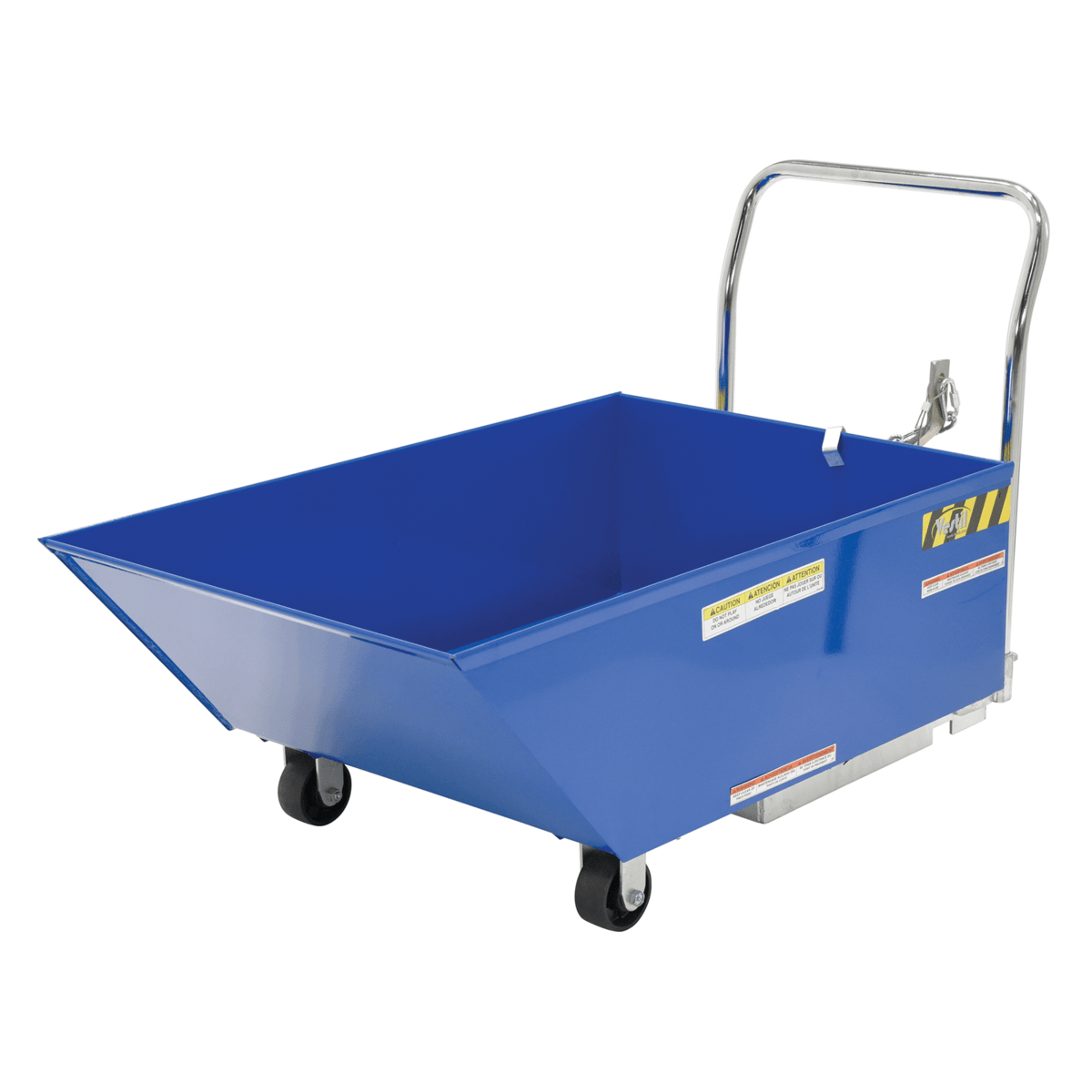 Vestil Steel Low Profile Parts Hopper 1/3 Cubic Yd 2000 Lb Capacity Blue HOP-LP-N