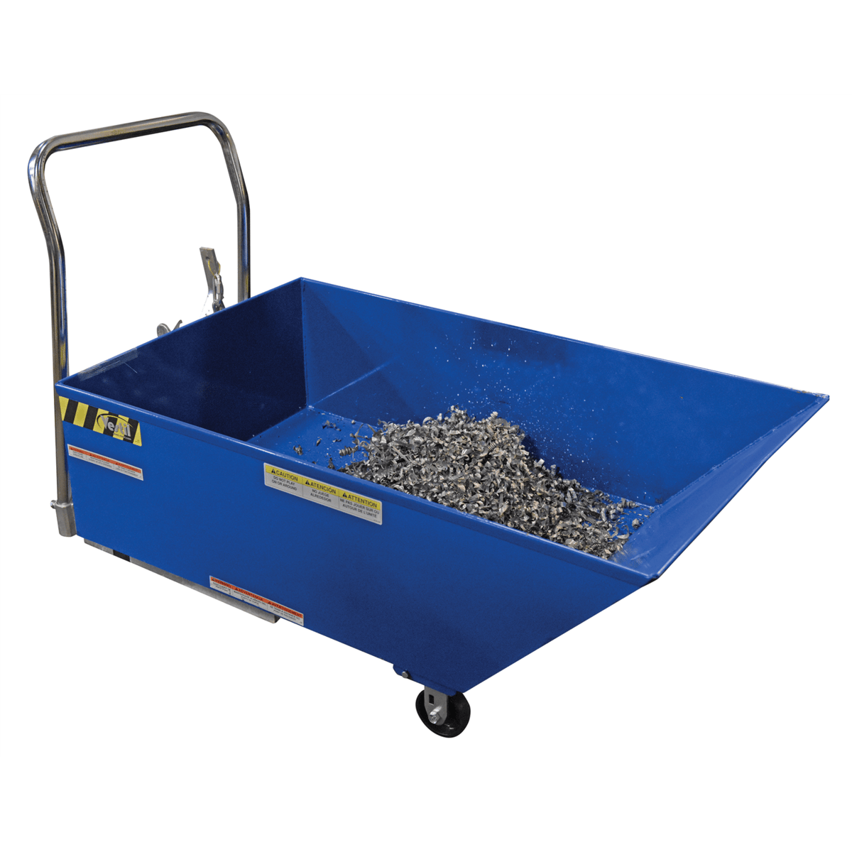 Vestil Steel Low Profile Parts Hopper 1/3 Cubic Yd 2000 Lb Capacity Blue HOP-LP-N