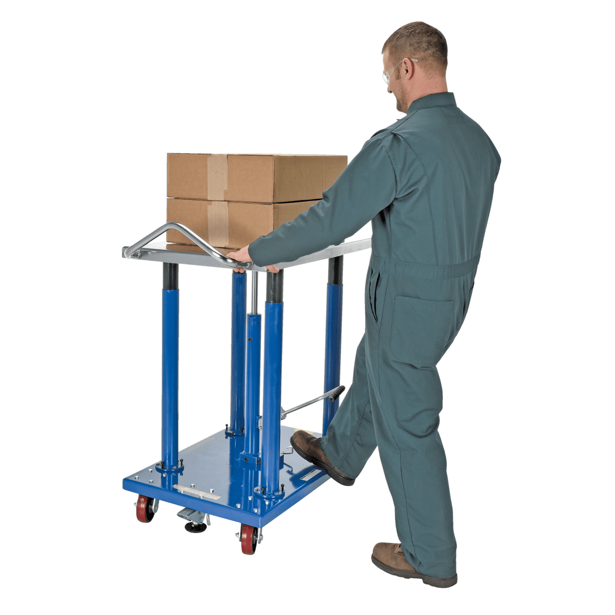 Vestil Steel Hydraulic Post Table 24 In. x 36 In. 2000 Lb. Capacity Blue HT-20-2436A