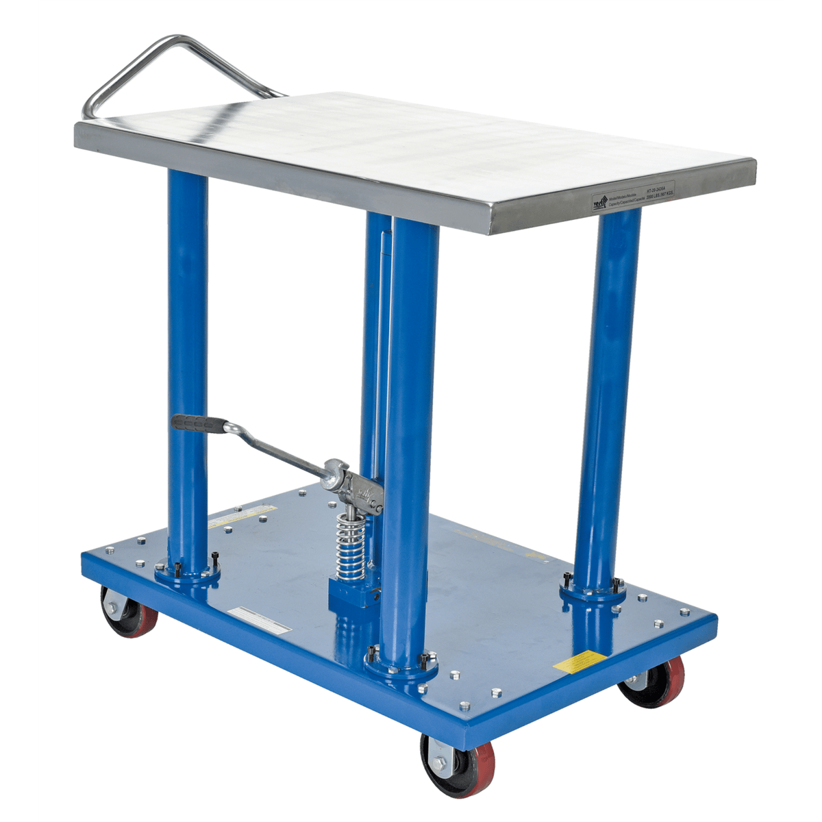 Vestil Steel Hydraulic Post Table 24 In. x 36 In. 2000 Lb. Capacity Blue HT-20-2436A