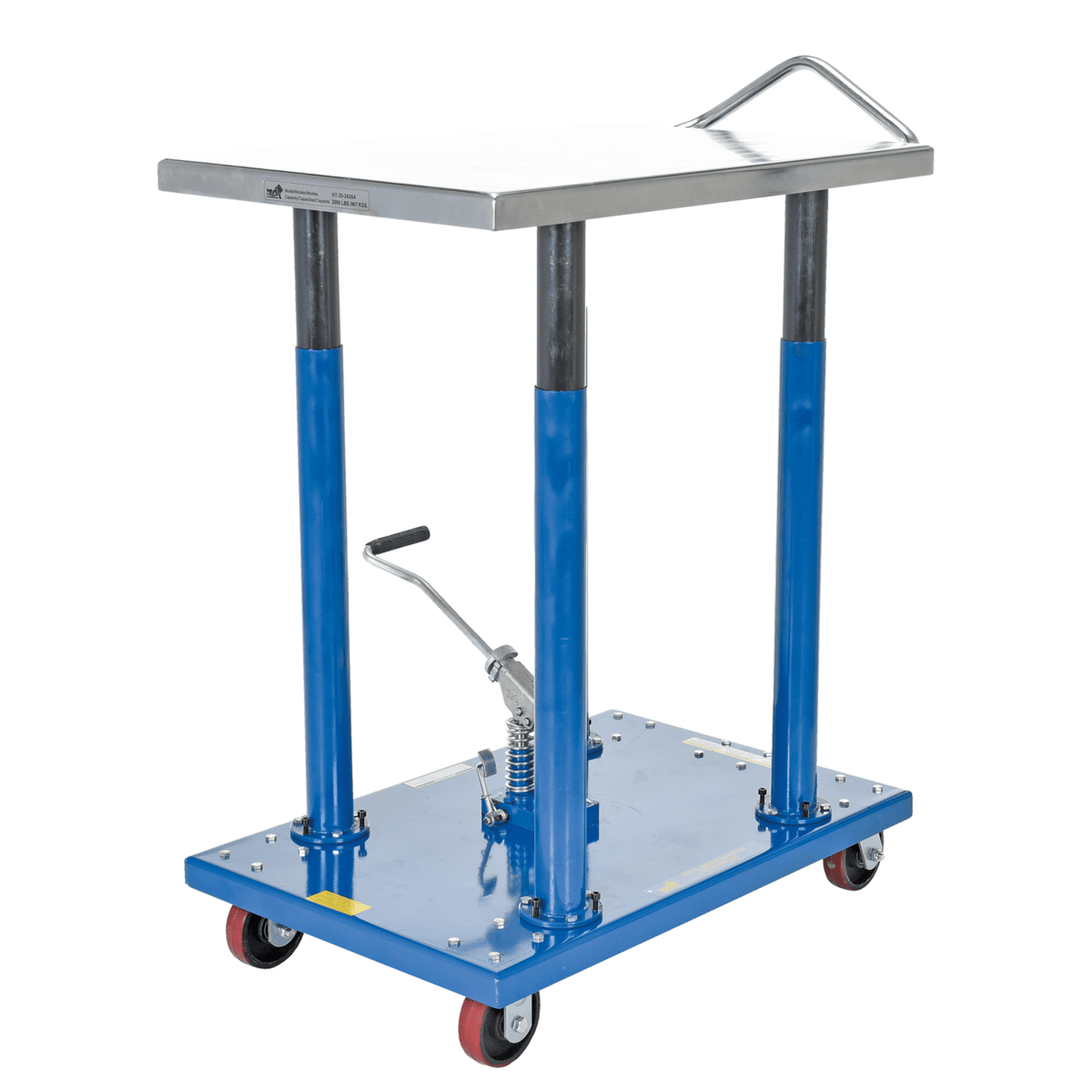 Vestil Steel Hydraulic Post Table 24 In. x 36 In. 2000 Lb. Capacity Blue HT-20-2436A