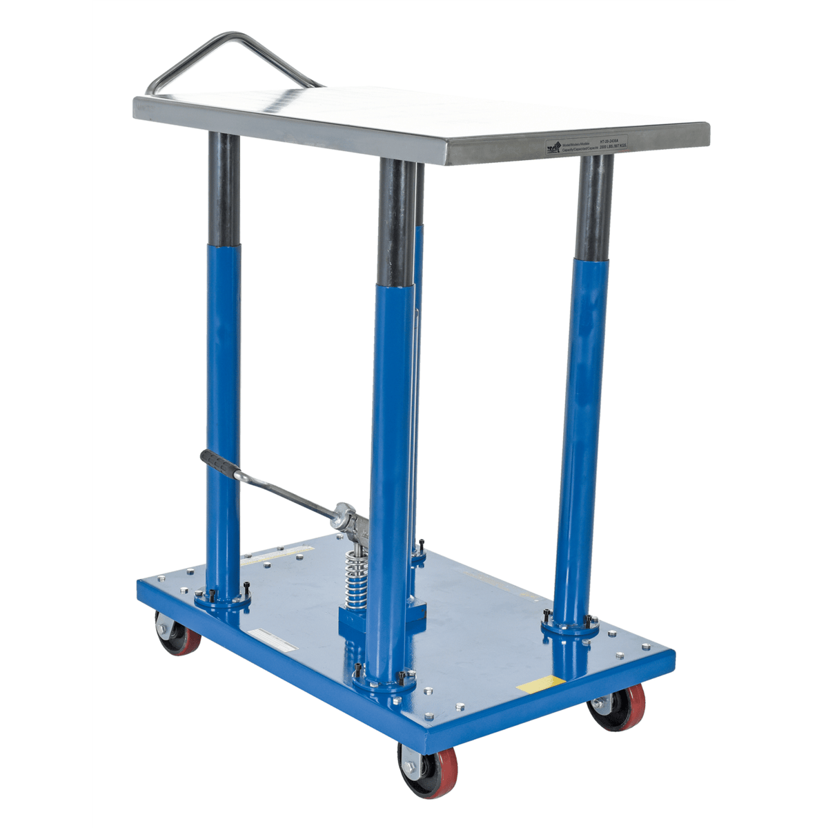 Vestil Steel Hydraulic Post Table 24 In. x 36 In. 2000 Lb. Capacity Blue HT-20-2436A