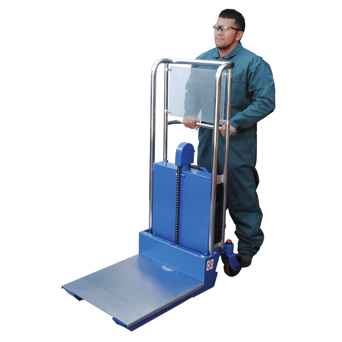 Vestil Steel Portable Foot Pump Hefti-Lift 41 In. x 54 In. 880 Lb. Capacity Blue HYD-5