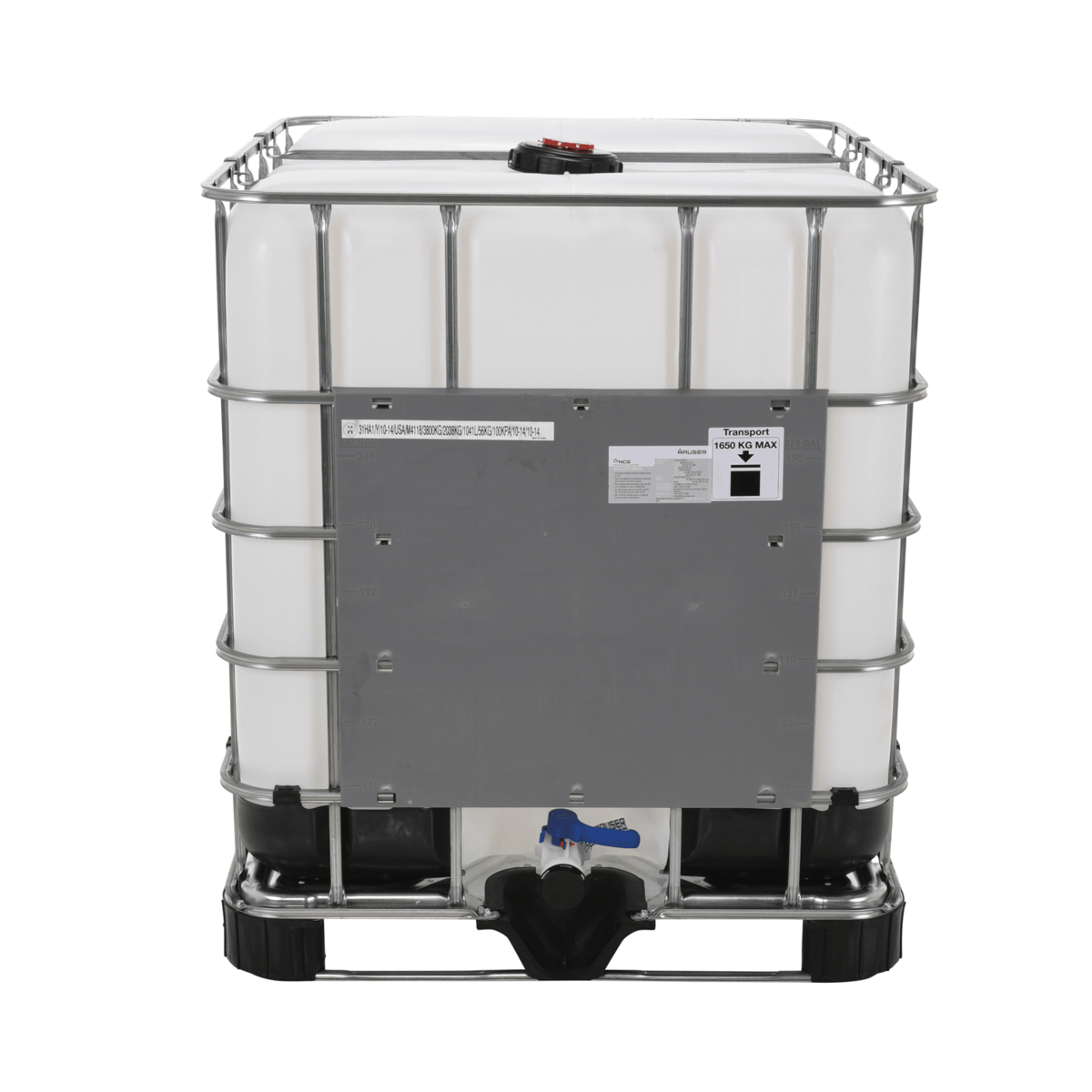 Vestil High Density Polyethylene Intermediate Bulk Container 275 Gallon Capacity White IBC-275