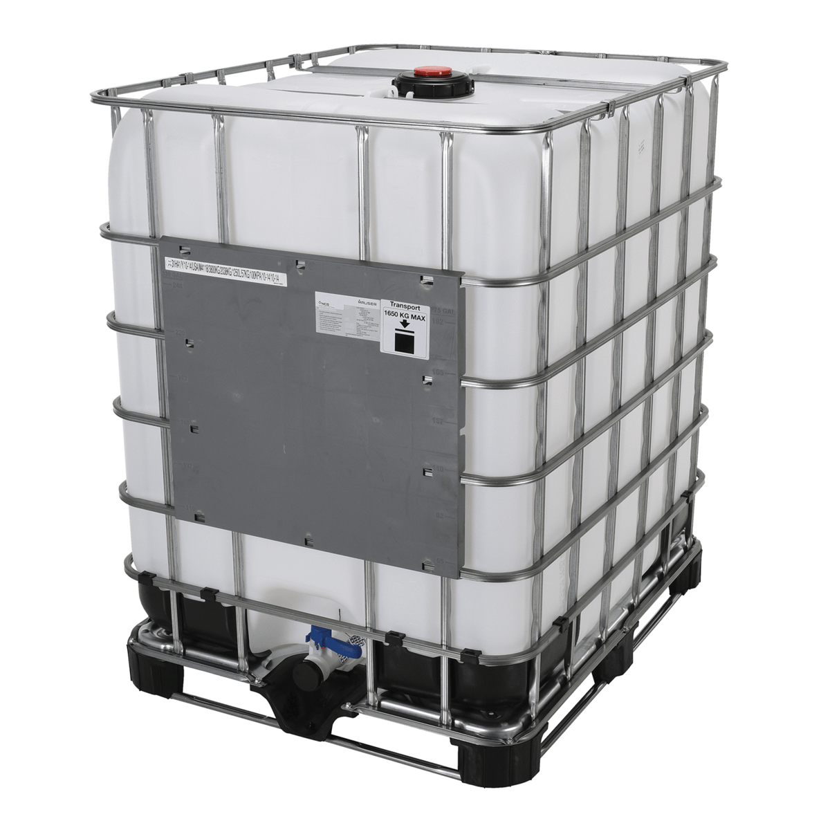 Vestil High Density Polyethylene Intermediate Bulk Container 330 Gallon Capacity White IBC-330