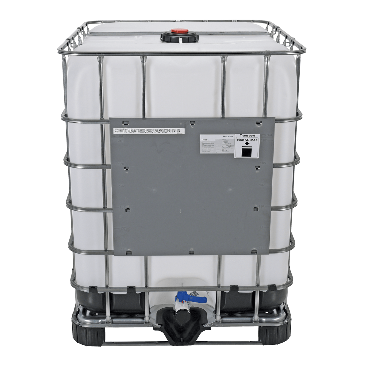 Vestil High Density Polyethylene Intermediate Bulk Container 330 Gallon Capacity White IBC-330