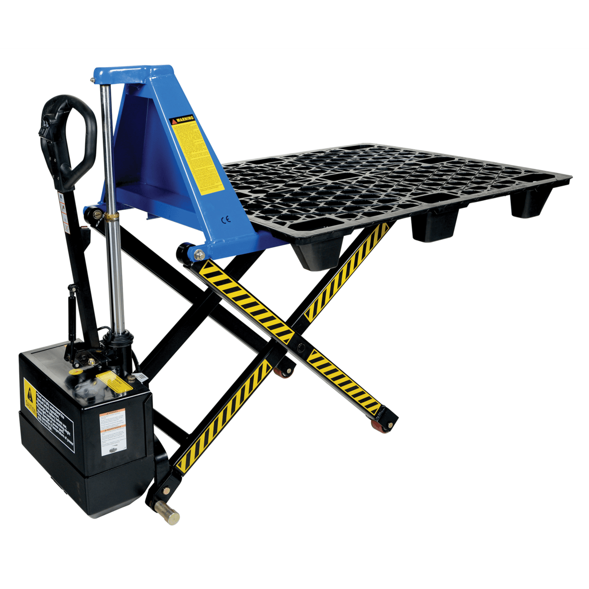 Vestil Steel DC Powered Tote Lift 63 In. x 26-3/4 In. x 46-1/2 In. 3000 Lb. Blue L-270-DC-HD