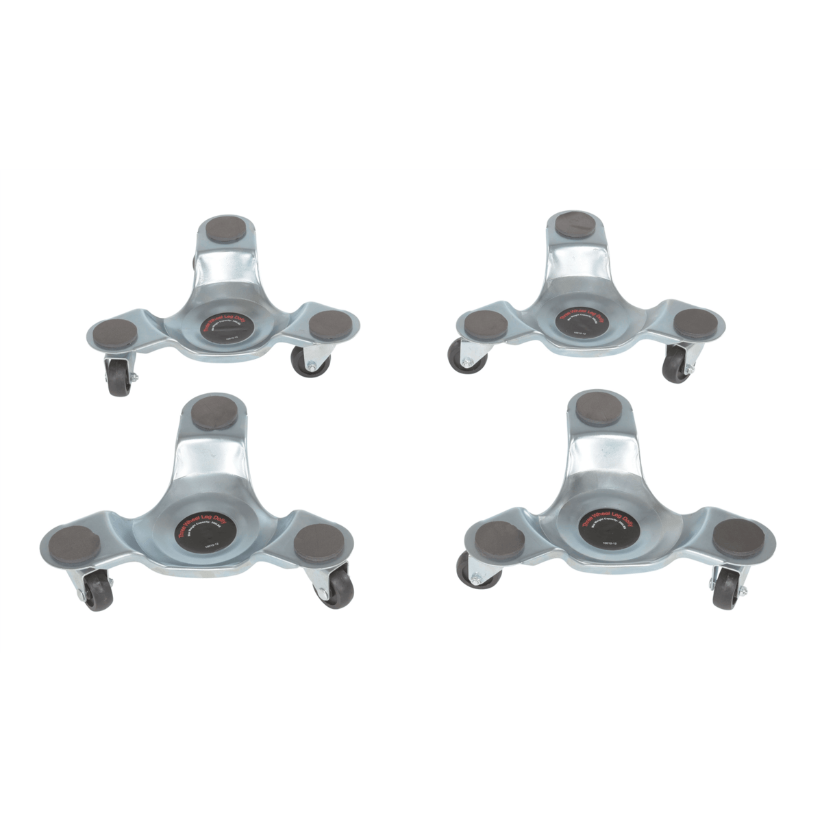 Vestil Steel Leg Dolly 10-3/4 In. x 12 In. x 2-3/4 In. 300 Lb. Capacity 4 Pack Silver LEG-D-12-4PK