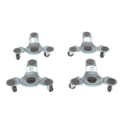 Vestil Steel Leg Dolly 10-3/4 In. x 12 In. x 2-3/4 In. 300 Lb. Capacity 4 Pack Silver LEG-D-12-4PK