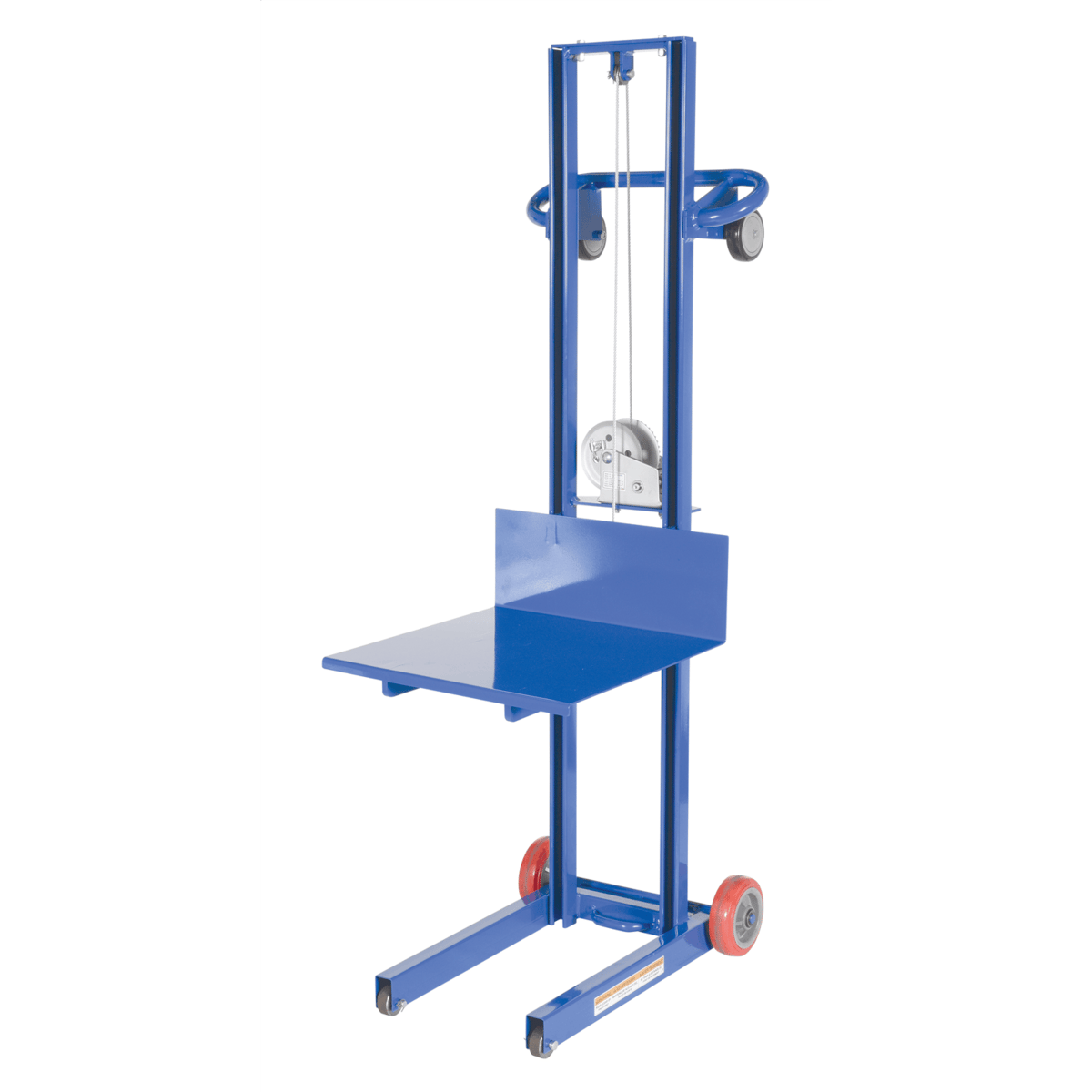 Vestil Steel Lite Load Lift w/ Winch and Fixed Wheels 20In x 20In Platform 400Lb Blue LLW-202058-FW