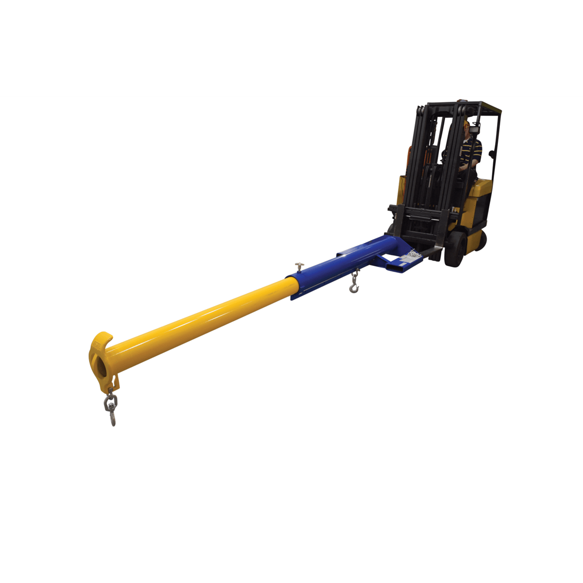 Vestil Steel Economy Telescoping Lift Boom 24 In Fork Pocket Center 6000 Lb Blue/Yellow LM-EBT-6-24