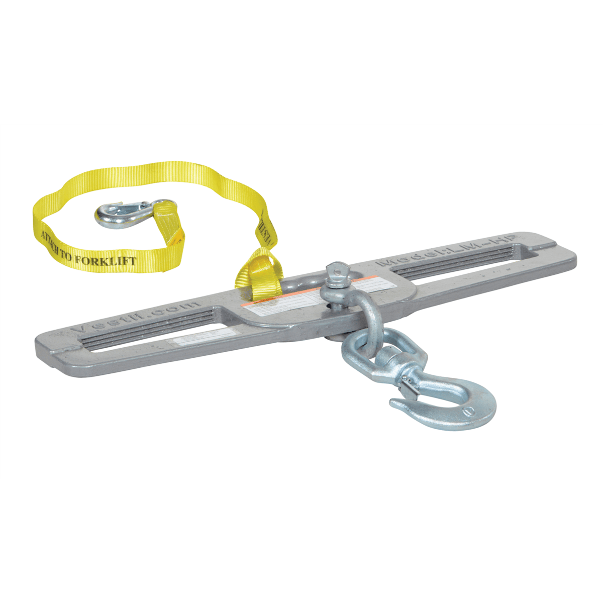 Vestil Steel Fork Truck Hook Plate Swivel 6000 Lb. Capacity Silver LM-HP6-S