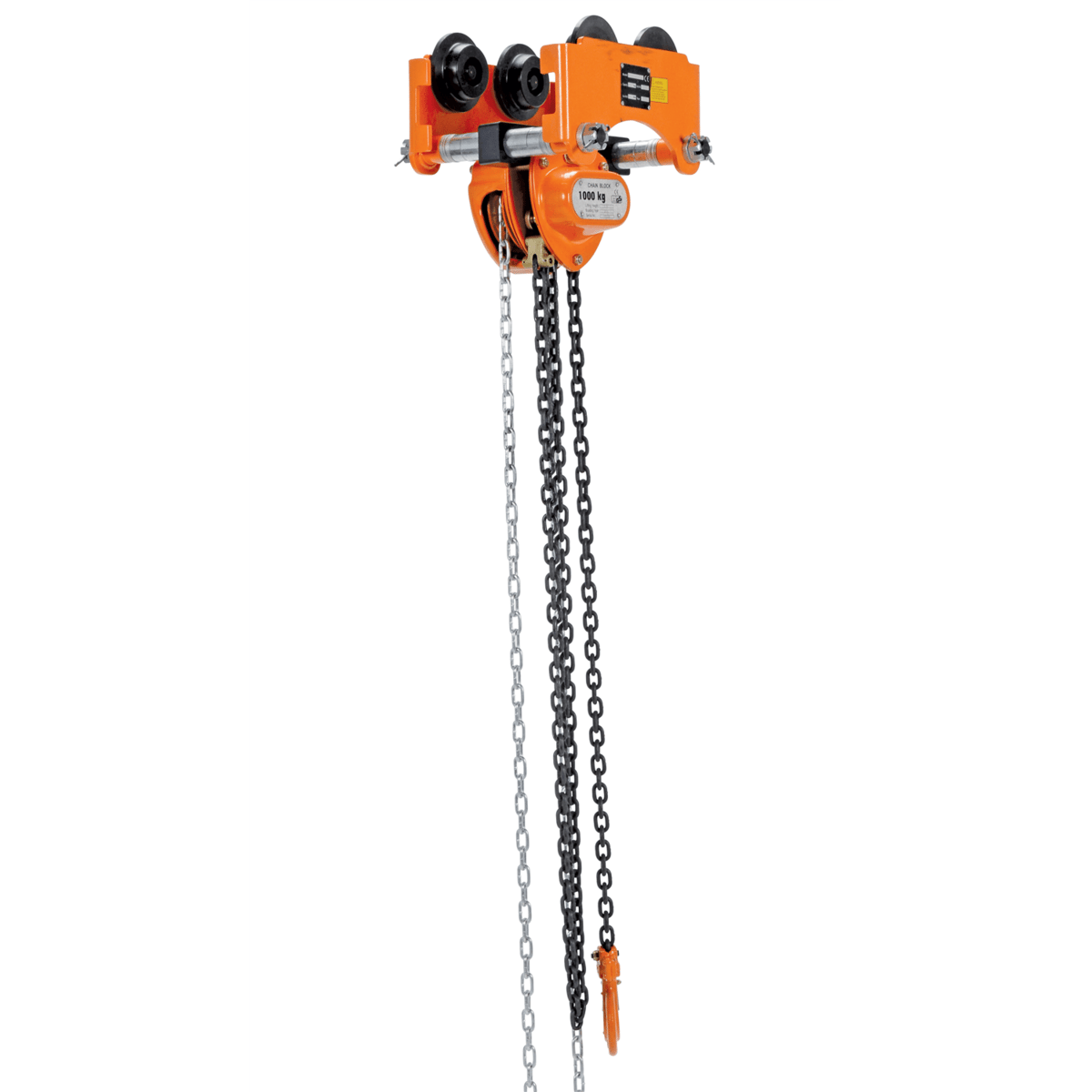 Vestil Steel Low Headroom Chain Hoist Push Trolley 12 In x 10-1/2 In x 10 In 2000 Lb Orange LOW-2P