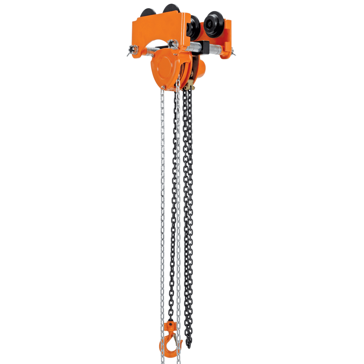Vestil Steel Low Headroom Chain Hoist Push Trolley 12 In x 10-1/2 In x 10 In 2000 Lb Orange LOW-2P