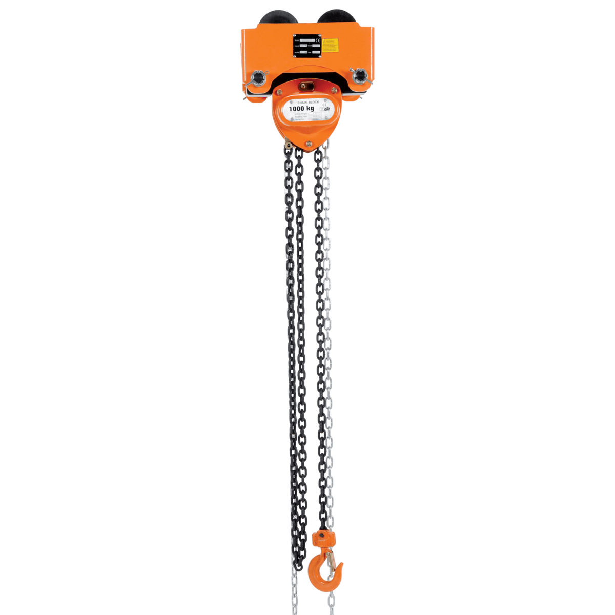 Vestil Steel Low Headroom Chain Hoist Push Trolley 12 In x 10-1/2 In x 10 In 2000 Lb Orange LOW-2P