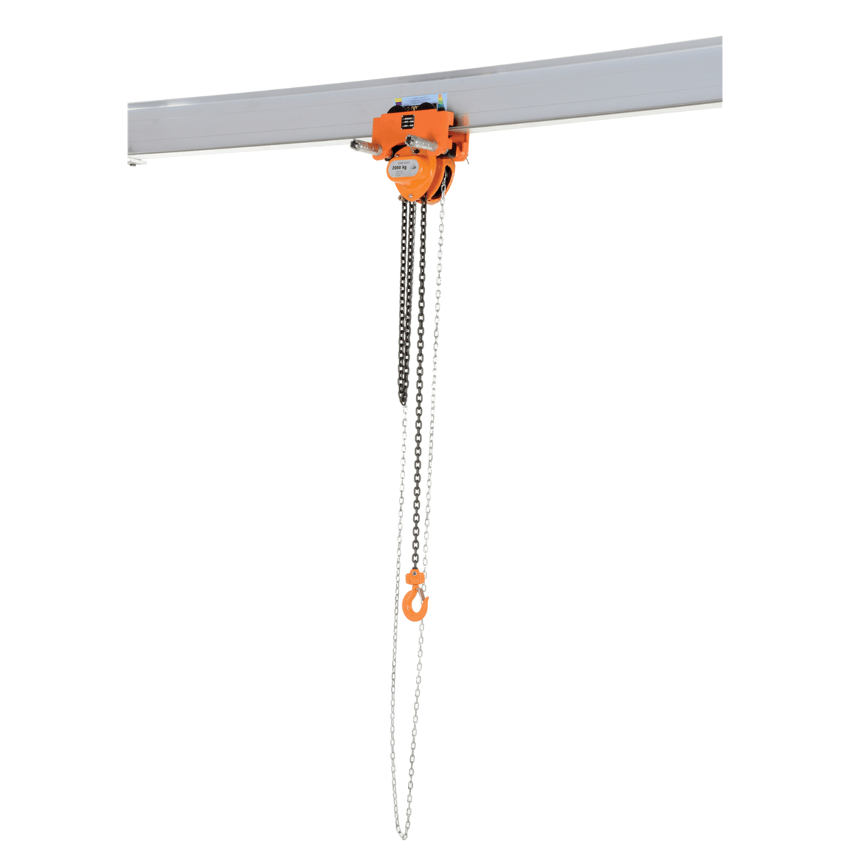 Vestil Steel Low Headroom Chain Hoist Push Trolley 14 In x 11-1/2 In x 14 In 4000 Lb Orange LOW-4P