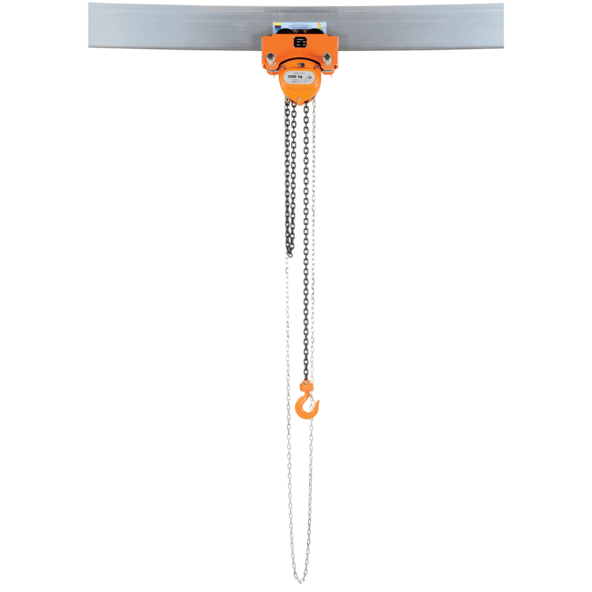 Vestil Steel Low Headroom Chain Hoist Push Trolley 14 In x 11-1/2 In x 14 In 4000 Lb Orange LOW-4P