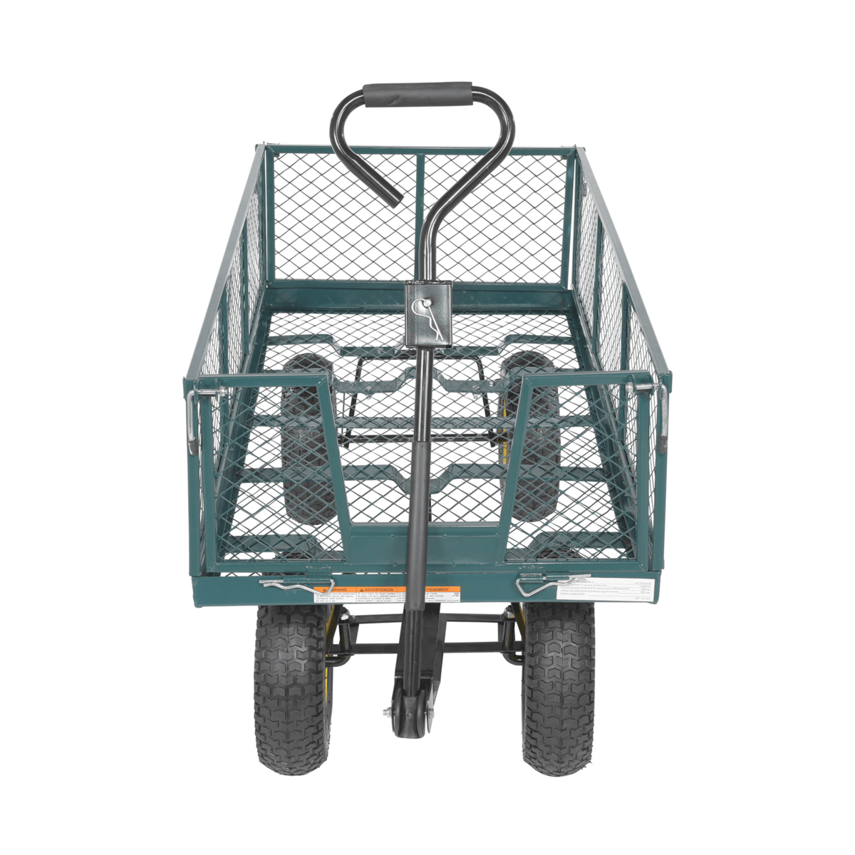 Vestil Steel Landscape Cart with Fold Down Side 53 In. x 24 In. x 26 In. 1000 Lb. Green LSC-2448-4SD