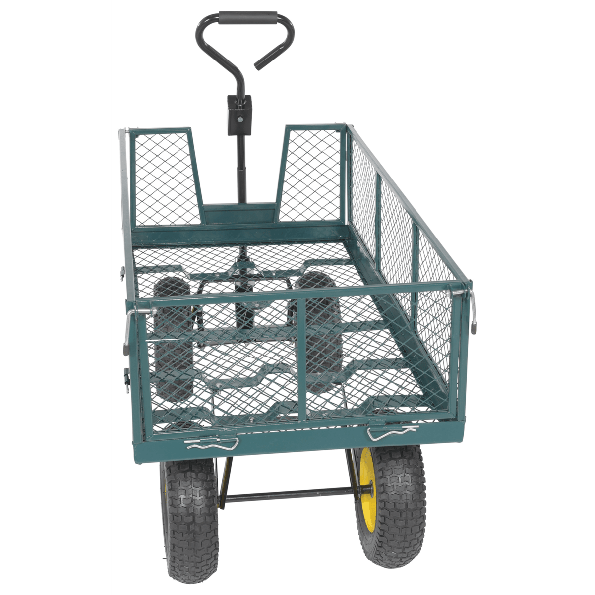 Vestil Steel Landscape Cart with Fold Down Side 53 In. x 24 In. x 26 In. 1000 Lb. Green LSC-2448-4SD