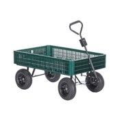 Vestil Steel Landscape Cart w/Plastic Crate 46-1/4In x 29-7/8In x 43-1/2In 1000Lb Green LSC-3052-PCW