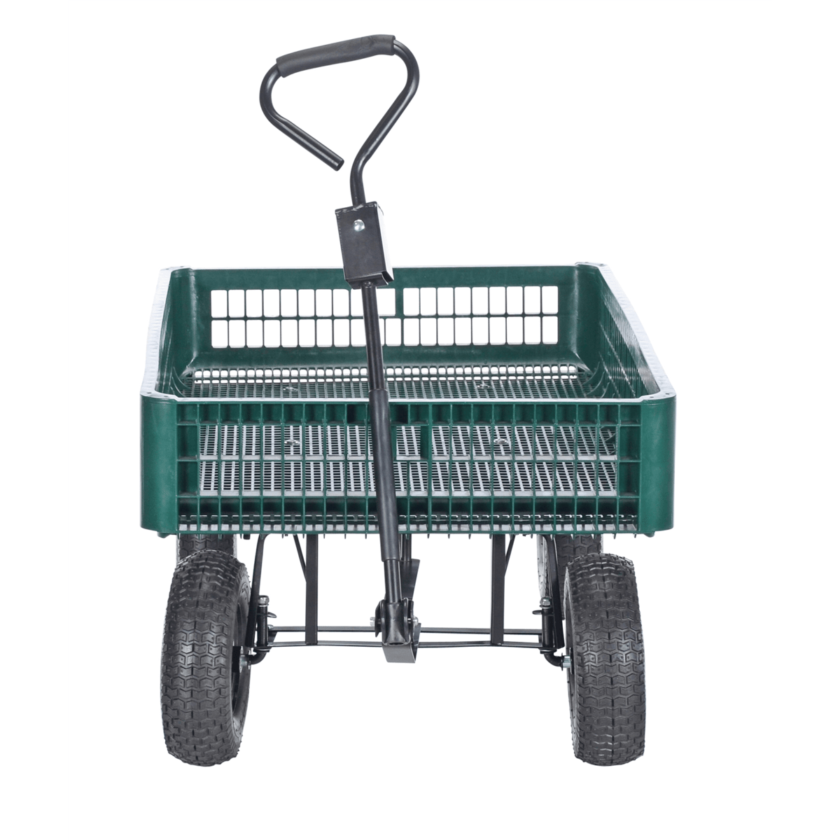 Vestil Steel Landscape Cart w/Plastic Crate 46-1/4In x 29-7/8In x 43-1/2In 1000Lb Green LSC-3052-PCW