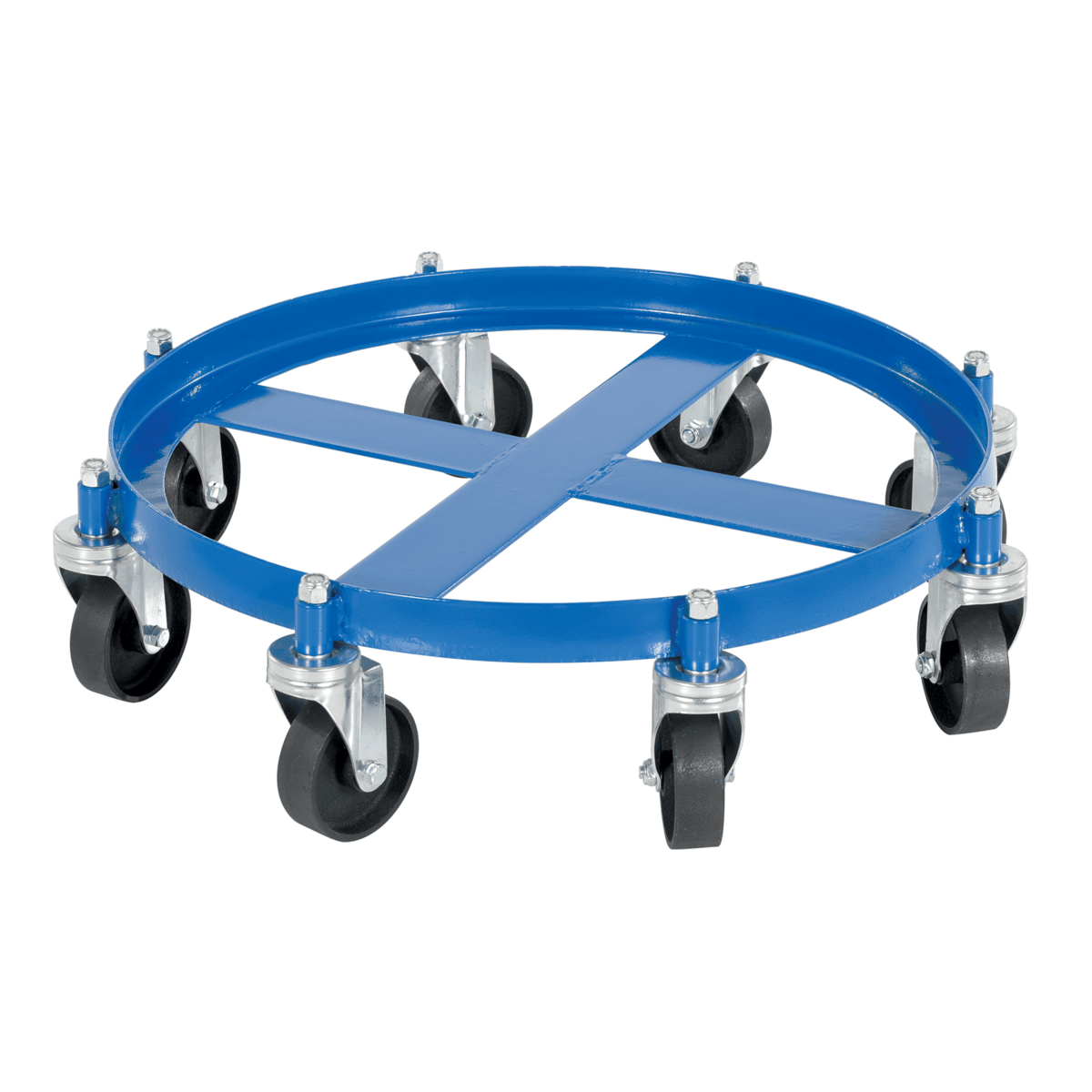 Vestil Steel Oct Drum Dolly 27-1/16 In. x 27-1/16 In. x 7-7/8 In. 55 Gallon 2000 Lb. Blue OCTO-55-CI