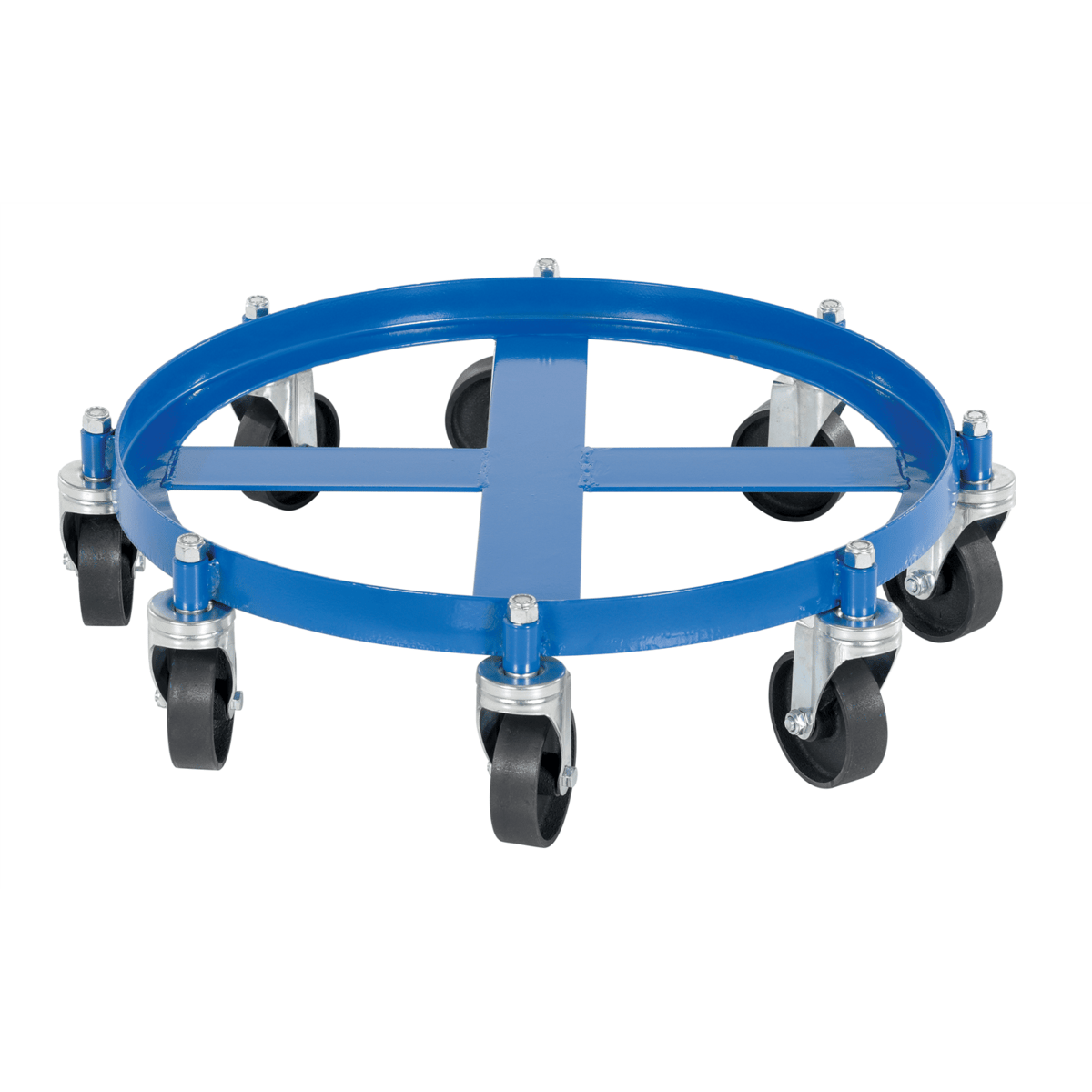 Vestil Steel Oct Drum Dolly 27-1/16 In. x 27-1/16 In. x 7-7/8 In. 55 Gallon 2000 Lb. Blue OCTO-55-CI