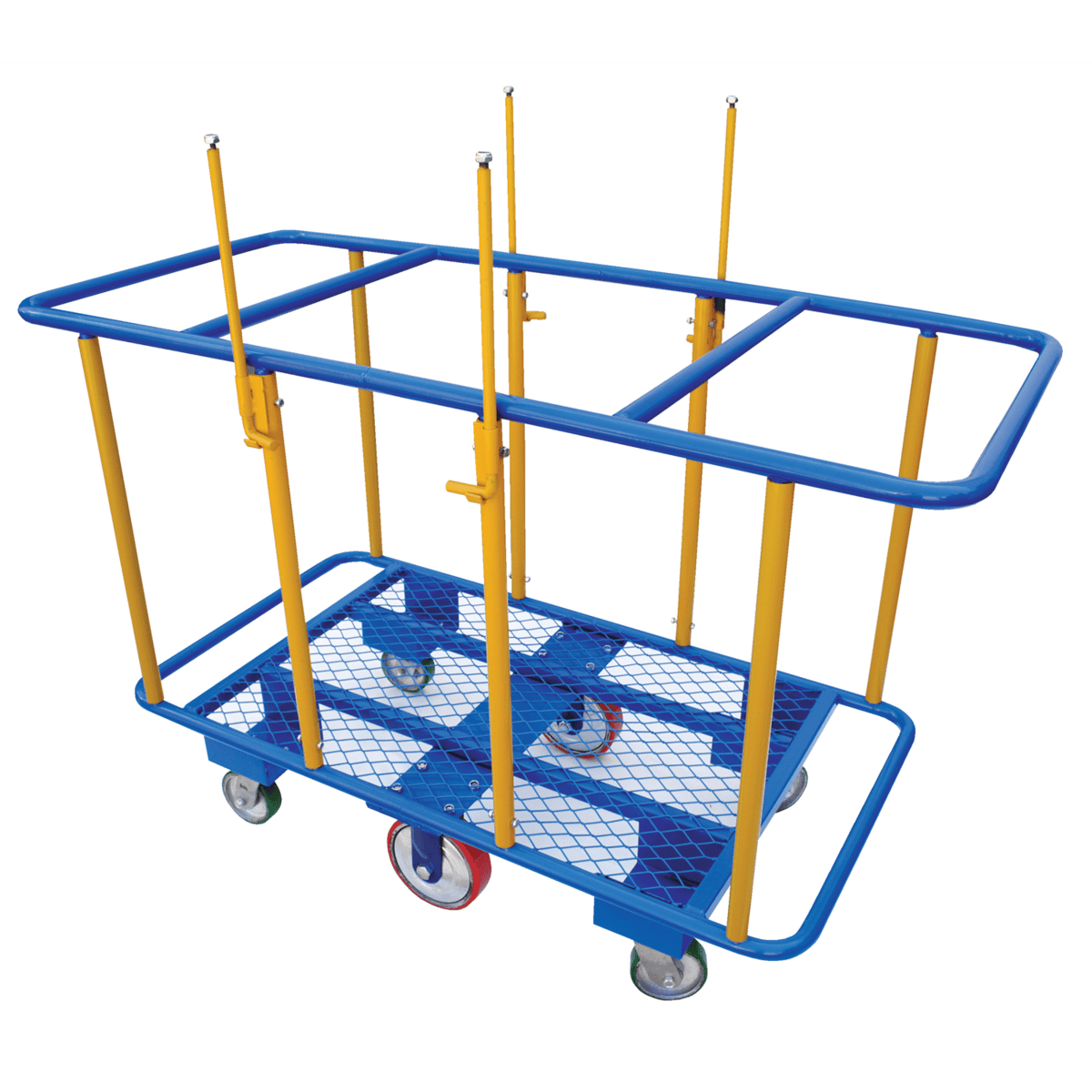 Vestil Steel Horizontal Panel Cart 63-1/2 In. x 32-1/16 In. x 51-3/8 In. 2000 Lb Blue/Yellow PANEL-H