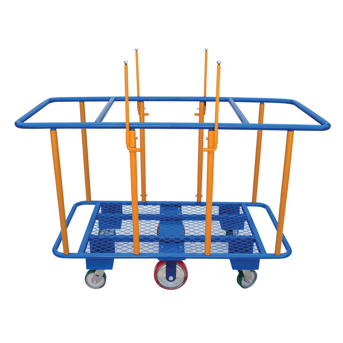Vestil Steel Horizontal Panel Cart 63-1/2 In. x 32-1/16 In. x 51-3/8 In. 2000 Lb Blue/Yellow PANEL-H