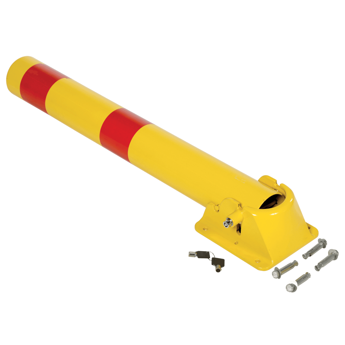 Vestil Steel Fold Down Bollard 8-1/4 In. x 7-1/2 In. x 35-1/2 In. Yellow PARK-P-108-FD
