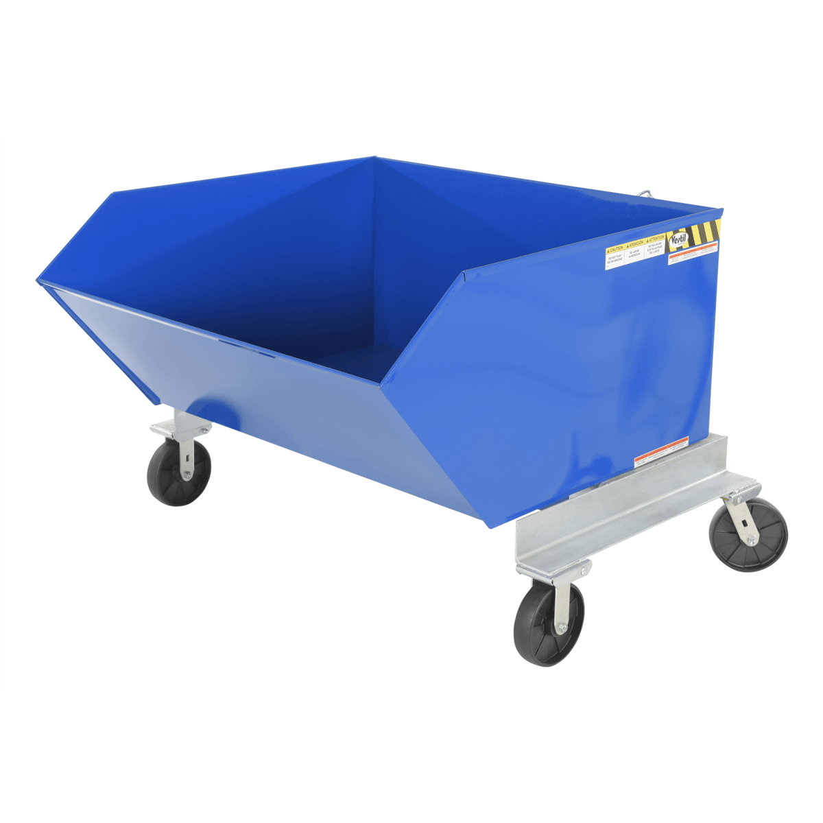 Vestil Steel Portable Hopper 1 Cubic Yard 2000 Lb. Capacity Blue P-HOP-1