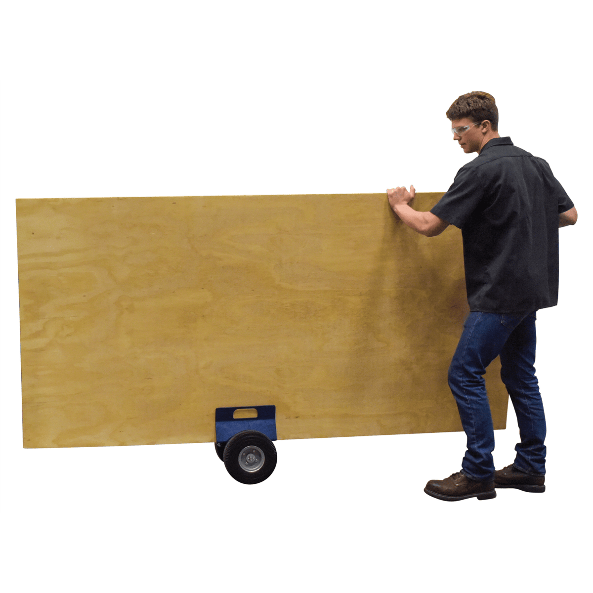 Vestil Steel HD Adj. Panel Dolly 10x2-1/2In Foam Filled Casters 12Inx12-13/16Inx13-1/4In 500Lb Blue