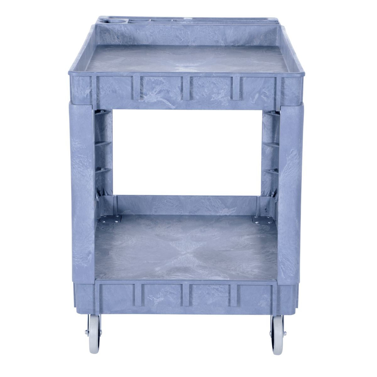 Vestil Plastic Utility Service Cart 2 Shelves 45 In x 25-1/2 In x 33-1/2 In 550 Lb. Gray PLSC-2-2436
