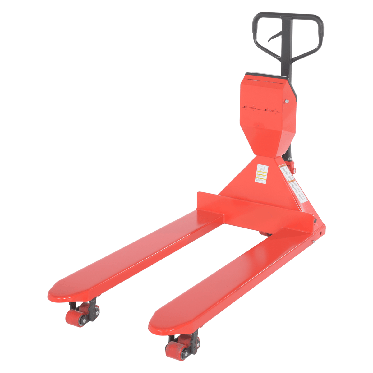 Vestil Steel Low Profile Pallet Truck with Scale 66 In. x 28 In. x 48 In. 5000Lb. Red PM-2748-SCL-LP