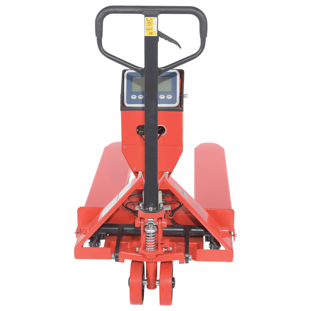 Vestil Steel Low Profile Pallet Truck with Scale 66 In. x 28 In. x 48 In. 5000Lb. Red PM-2748-SCL-LP