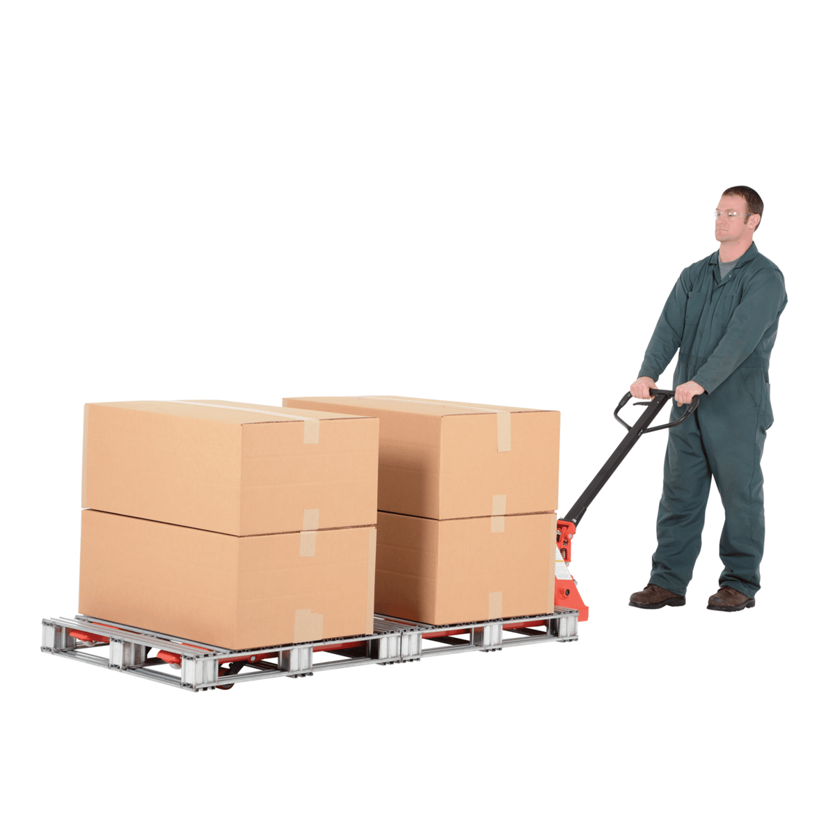 Vestil Steel Full Featured Pallet Truck 84 In. x 27 In. x 48 In. 4000 Lb. Capacity Red PM4-2772