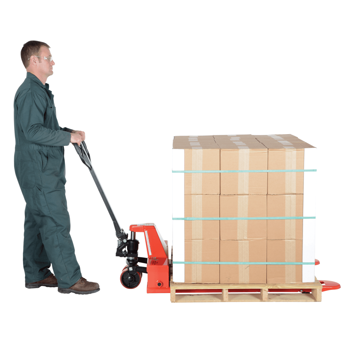 Vestil Steel Low Profile Pallet Truck 63 In. x 33 In. x 48 In. 4000 Lb. Capacity Red PM4-3348-LP