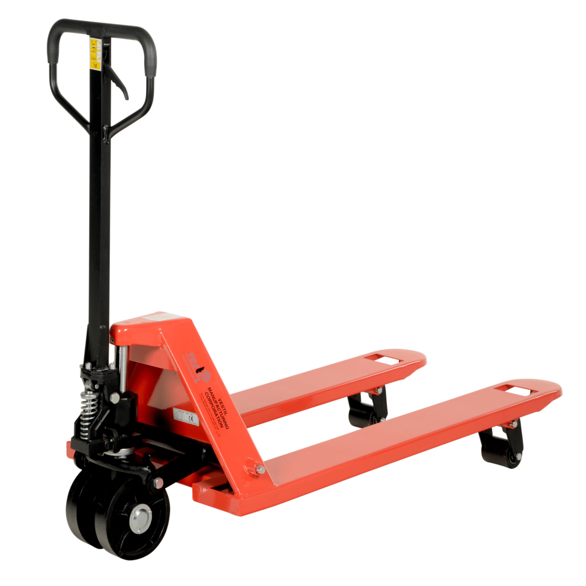 Vestil Steel Pallet Truck with Steel Wheels 61 In. x 27 In. x 48 In. 5500 Lb. Red PM5-2748-S