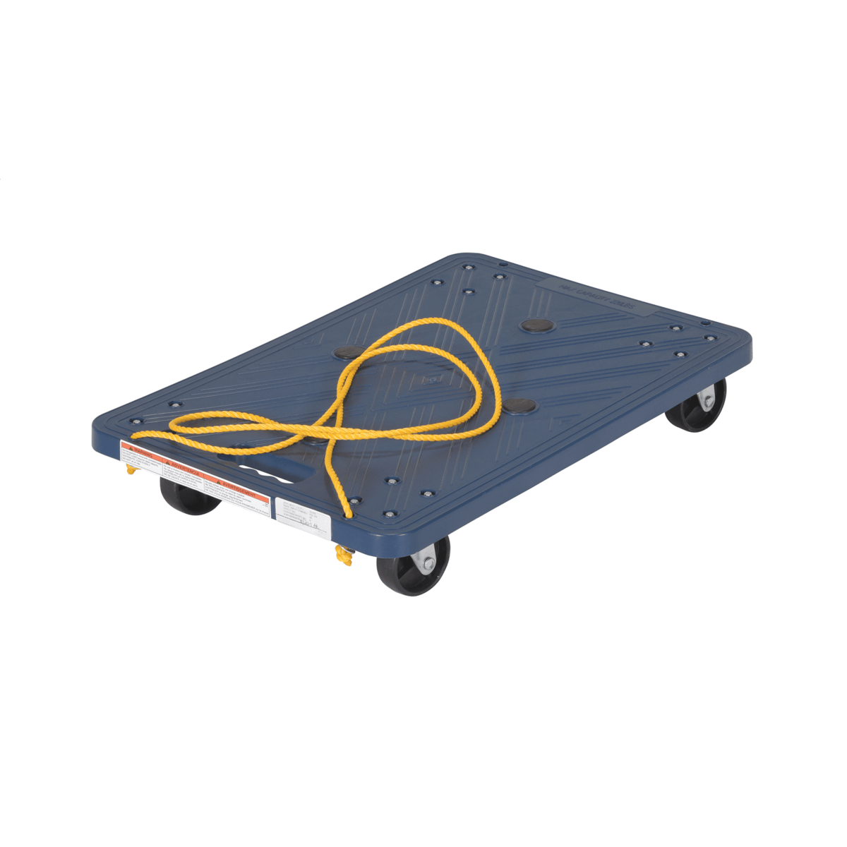 Vestil Polyethylene Dolly with Pull Rope 24 In. x 16 In. x 4-7/16 In. 220 Lb. Blue POS-1624-ROPE