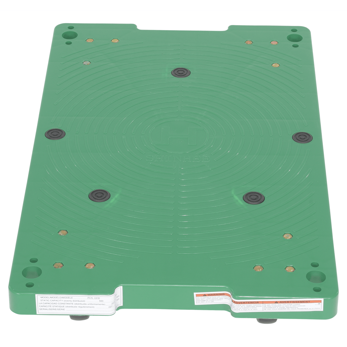 Vestil Polyethylene Dolly 30 In. x 18 In. x 6-5/16 In. 500 Lb. Capacity Green POS-1830