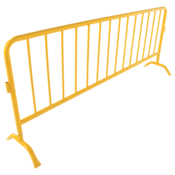 Vestil Steel HD Crowd Control Interlocking Barrier w/Curved Feet 101-3/4In Len. Yel. PRAIL-102-HD-Y