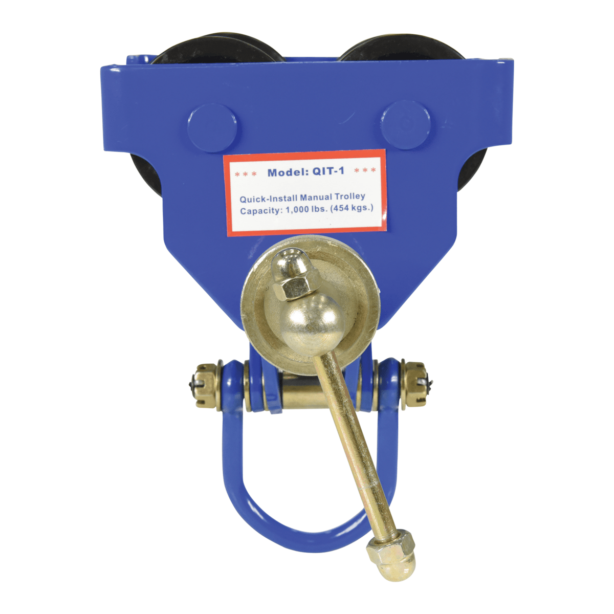 Vestil Steel Quick Install Manual Trolley 6-3/4 In. x 11-3/4 In. x 10-1/4 In. 1000 Lb. Blue QIT-1
