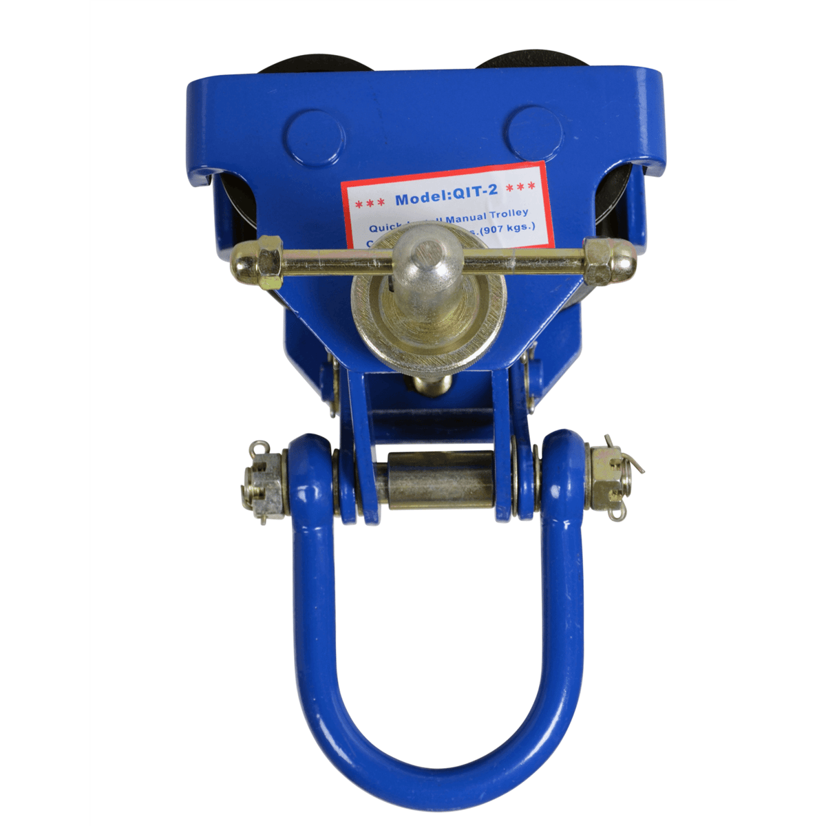 Vestil Steel Quick Install Manual Trolley 7 In. x 11-5/8 In. x 12 In. 2000 Lb. Capacity Blue QIT-2