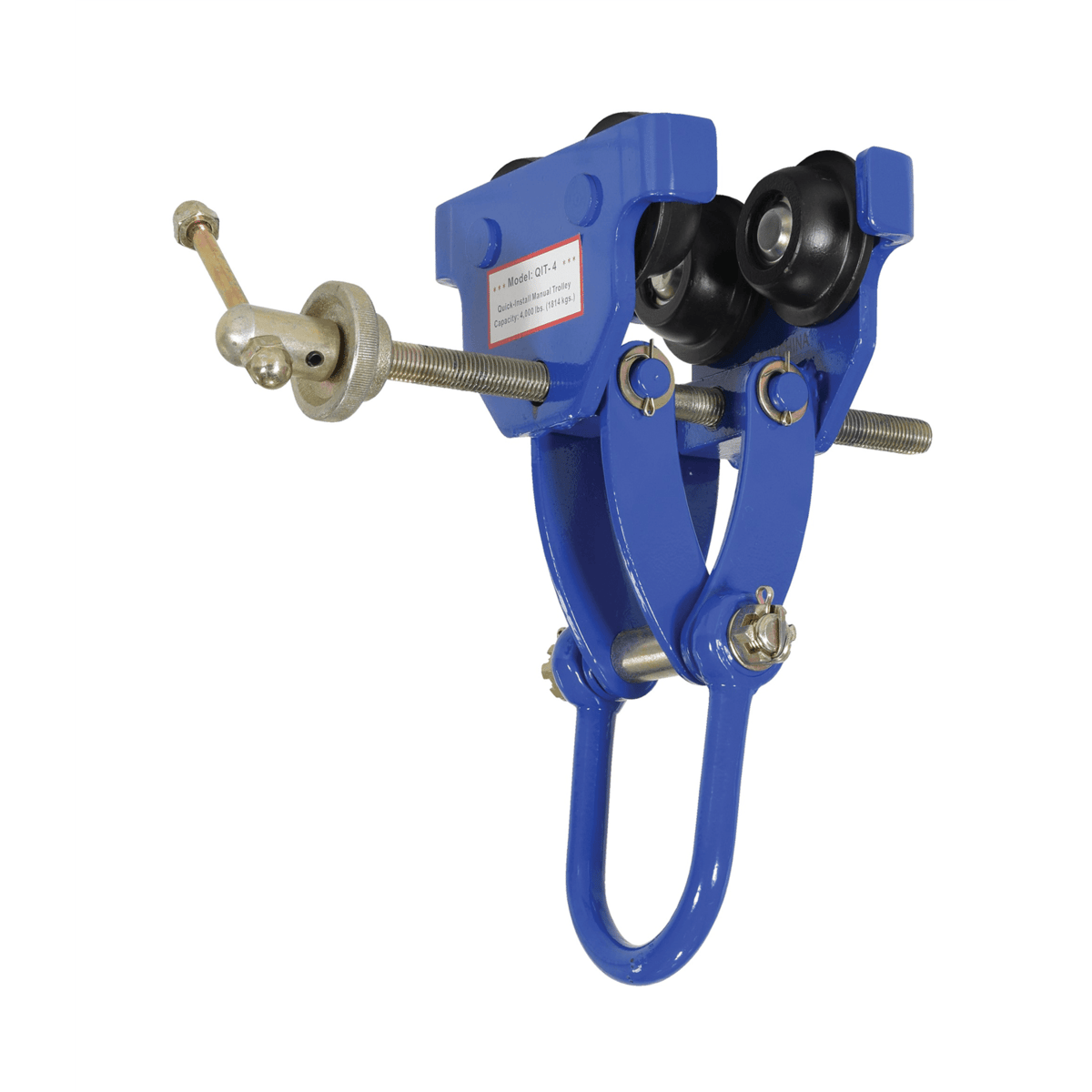 Vestil Steel Quick Install Manual Trolley 6-3/4 In. x 14-1/8 In. x 12 In. 4000 Lb. Blue QIT-4