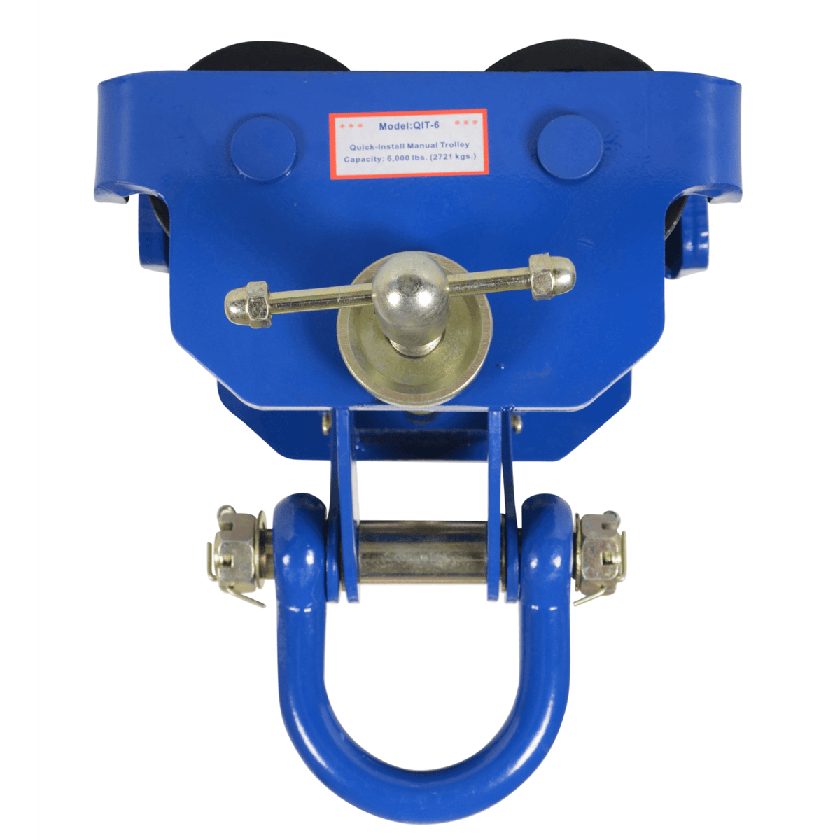 Vestil Steel Quick Install Manual Trolley 11 In. x 16-7/8 In. x 14-9/16 In. 6000 Lb. Blue QIT-6