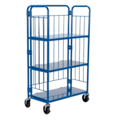 Vestil Steel Foldable/Nestable Roller Container 3 Shelf 18 In x 34 In x 59 In 990 Lb Blue ROL-1834-3