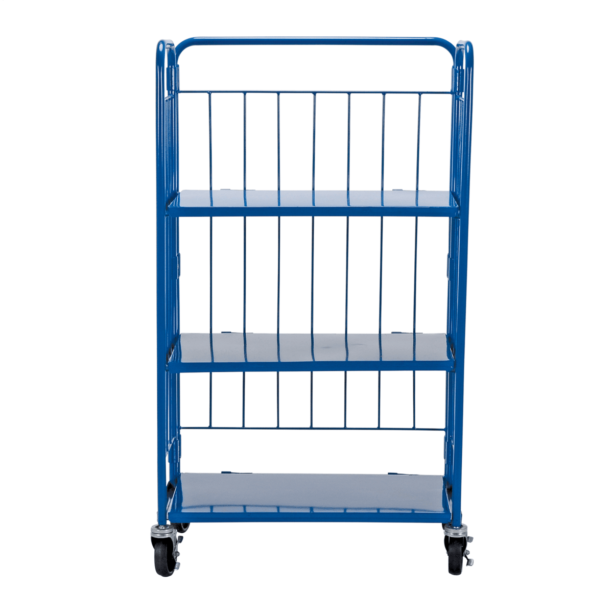 Vestil Steel Foldable/Nestable Roller Container 3 Shelf 18 In x 34 In x 59 In 990 Lb Blue ROL-1834-3