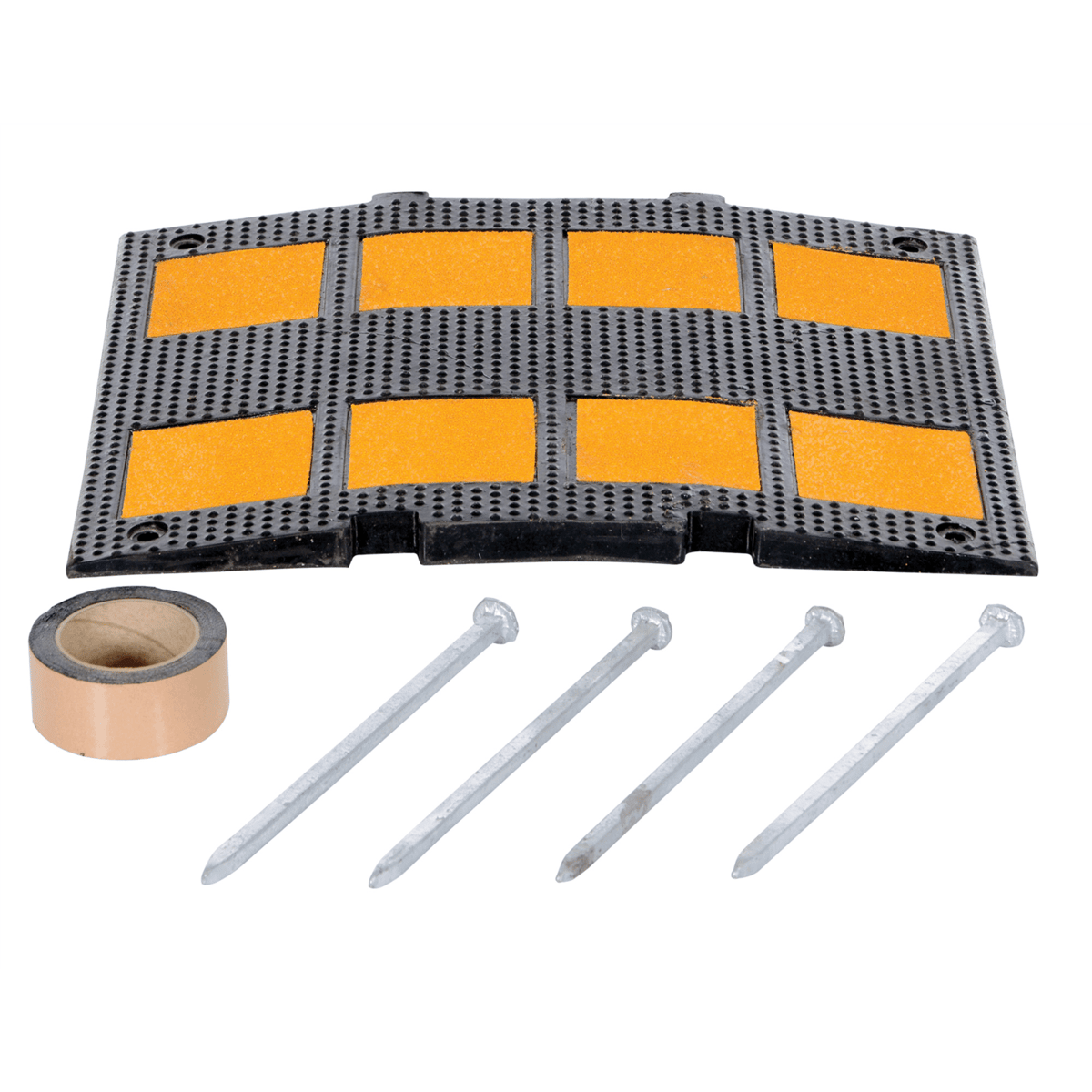 Vestil Rubber Speed Hump Middle Section Asphalt Hardware 19-3/16In x 23-1/2In x 1-5/8In 40000Lb Blk
