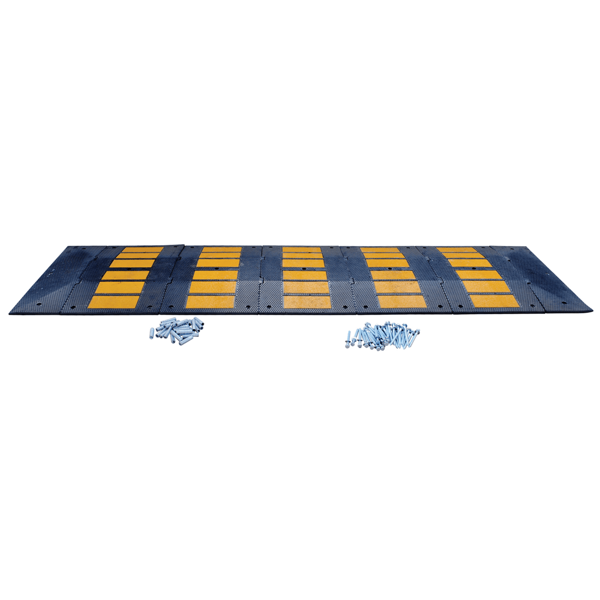 Vestil Rubber Speed Hump Concrete Hardware 118-11/16 In. x 35-1/4 In. x 1-7/8 In. 60000 Lb. Blk/Yel